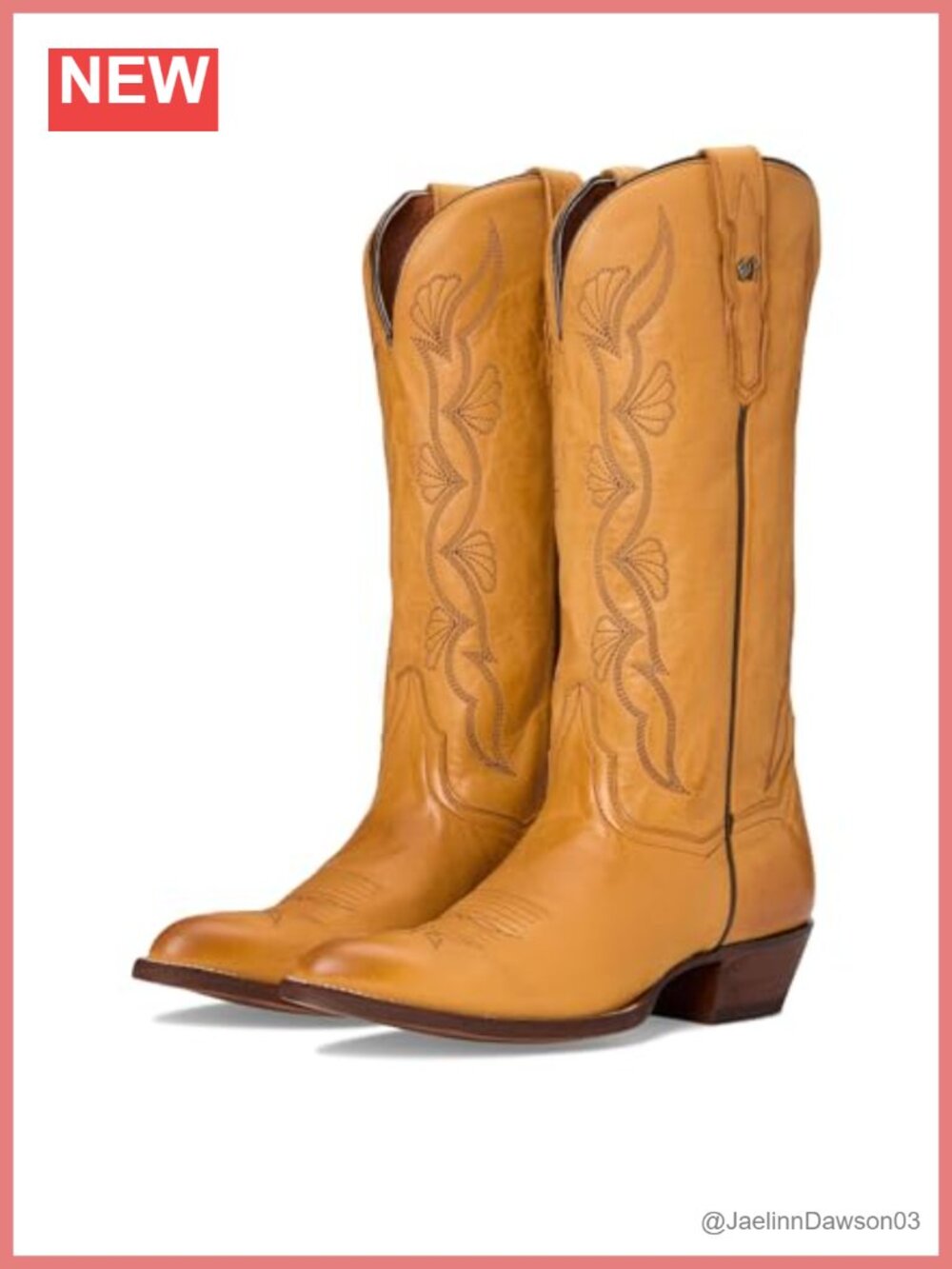 Leather Pull-On Knee High Cowboy Boots Pointed Toe Low Heel